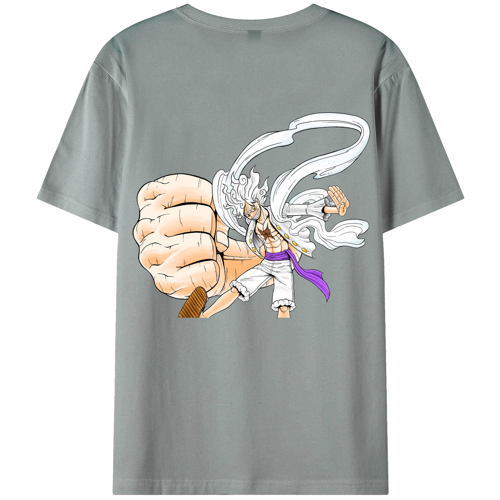 ワンピース モンキー・D・ルフィ ONE PIECE Monkey D. Luffy 綿100％ メンズ半袖Tシャツ（バックプリント） 通気性